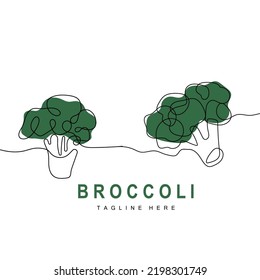 Diseño de logotipos de brócoli, vectores vegetales verdes, papel de escritorio de brócoli, supermercado vegetal, Ilustración de productos de la marca de productos de los Jardín de la Ilustración de productos