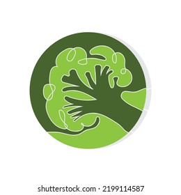 Broccoli Logo Design, Green Vegetable Vector, Broccoli Wallpaper, Vegetable Supermarket Illustration Garden Product Brand