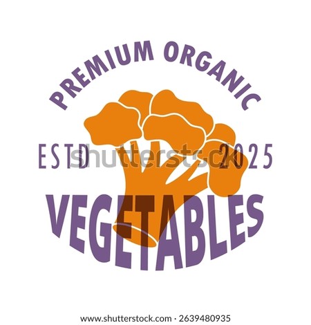 Broccoli logo design template. Natural vegetarian food symbol. Organic vegetable logotype for farm company or food package design.