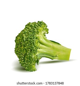 Broccoli low poly. Fresh, nutritious, tasty broccoli. Delicious and healthy lunch. Vector illustration. Broccoli in triangulation technique.