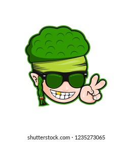 broccoli man head vector illustration