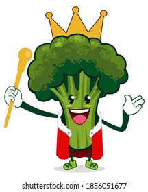 broccoli mascot cartoon in vector