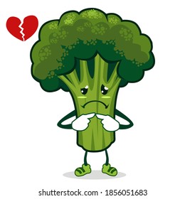 broccoli mascot cartoon in vector