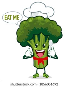 broccoli mascot cartoon in vector