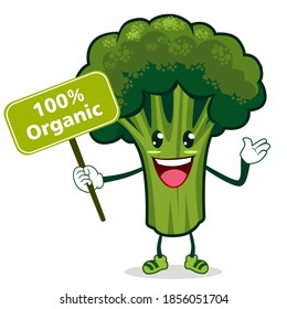 Broccoli Mascot Cartoon In Vector