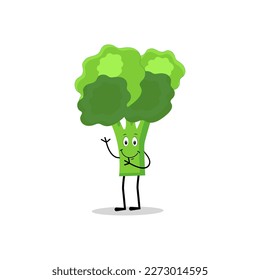Broccoli mascot cartoon in vector. Cute happy smiling broccoli vegetable set collection. Vector flat cartoon character illustration icon design. content, happy, green smile, cheerful Face Emotion.
