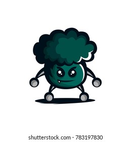 broccoli mascot logo design vector