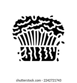 Broccoli mikrogrüne Glyphsymbol Symbol Vektorgrafik. broccoli mikrogrün Schild. einzelne Symbolillustration