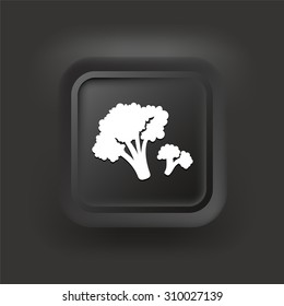 Broccoli on Black Square Button
