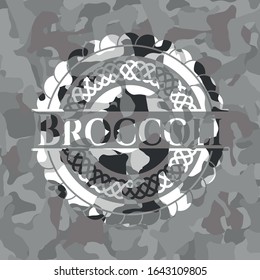 Broccoli on grey camo pattern