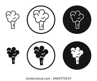 Broccoli outlined icon vector collection.