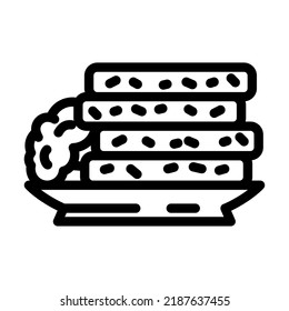 broccoli pancakes Linie Symbol Vektorgrafik. Broccoli pancakes Schild. isoliertes Kontursymbol