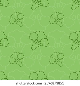 Broccoli pattern green, healthy organic food, bio concept, vegan, vegetarian. Healthy vibe. Packaging, wallpaper, wrapper, background.