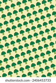 Broccoli pattern, illustration, ideal for design or backgrounds and prints