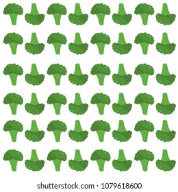 Broccoli pattern isolated on white background. Healthy food concept