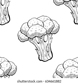 broccoli pattern on white background
