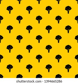 Broccoli pattern seamless vector repeat geometric yellow for any design