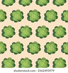 Broccoli pattern. Vector illustration in flat style.