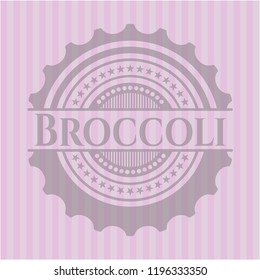 Broccoli pink emblem. Retro