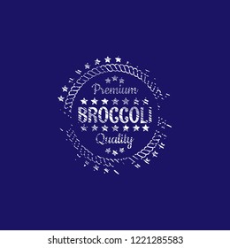 Broccoli premium quality emblem, label, badge. premium quality package label. vintage stamp. designed for Broccoli  products