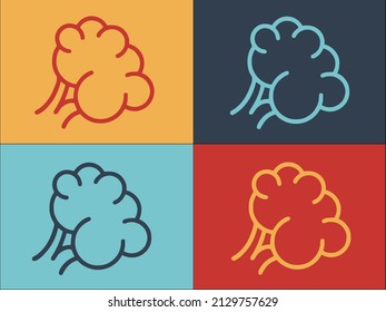 Plantilla de logotipo de proteína de brócoli, icono sencillo plano de alimentos, brócoli, verduras