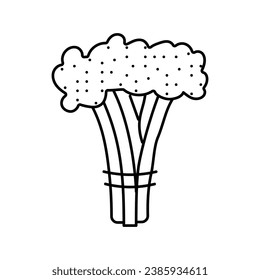 broccoli rabe line icon vector. broccoli rabe sign. isolated contour symbol black illustration