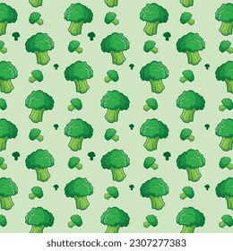 Broccoli seamles pattern background vector 