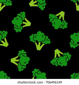 broccoli seamless doodle pattern