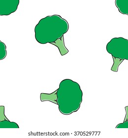 Broccoli seamless pattern.