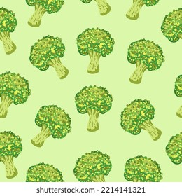 Broccoli nahtloses Muster im flachen Stil