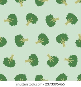 Broccoli seamless pattern. Suitable for backgrounds, wallpapers, fabrics, textiles, wrapping papers, printed materials, and many more.