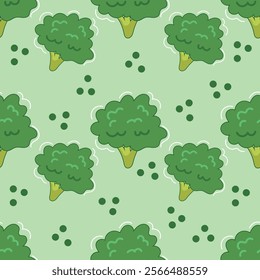 Broccoli seamless vector pattern. Creative texture for fabric, textile