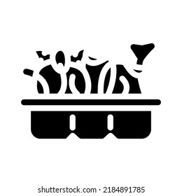 plántulas de brócoli vectorial de icono de glifo. las plántulas de brócoli firman. ilustración de símbolo aislado