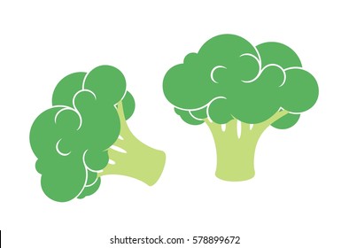 Broccoli set. Isolated broccoli on white background