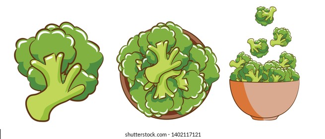 broccoli set vector clipart design