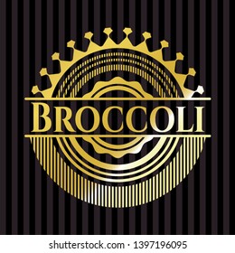 Broccoli shiny emblem. Vector Illustration. Detailed.