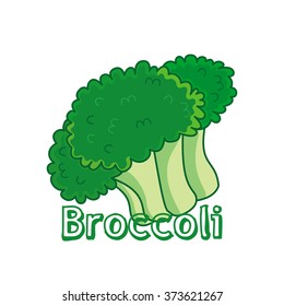 broccoli with sign.vector illustration