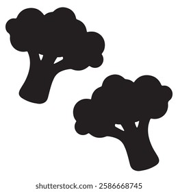 Broccoli Silhouette, Broccoli illustration, Broccoli icon Silhouette, Broccoli Silhouette illustration