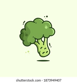 Broccoli, simple flat vector illustration logo