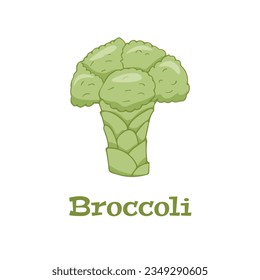 Broccoli, simple flat vector illustration logo on a white background