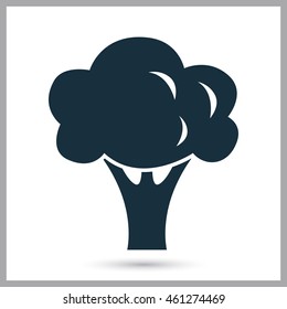 Broccoli simple icon on the background