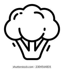 Broccoli Simple Line Icon Logo Symbol