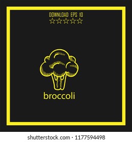 broccoli sketch vector icon