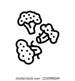broccoli slice food cut line icon vector. broccoli slice food cut sign. isolated contour symbol black illustration