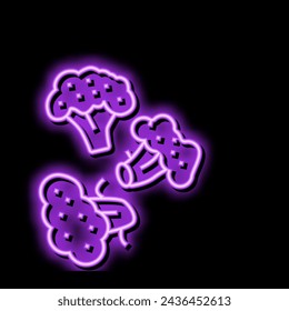 broccoli slice food cut neon light sign vector. broccoli slice food cut illustration
