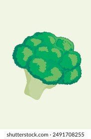 broccoli with a small stem and a light background