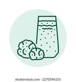 Broccoli smoothie color line icon. Healthy food. Vegetarian product