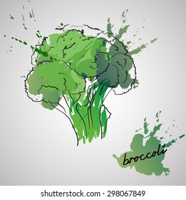 Broccoli splash vector 