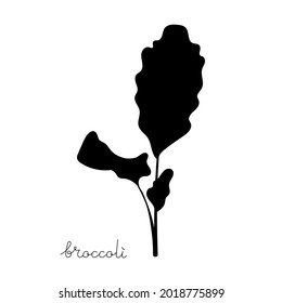 Broccoli sprouts black silhouette symbol. Icon Microgreen vector illustration. Green for home gardening