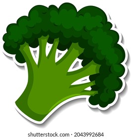 Broccoli sticker on white background illustration